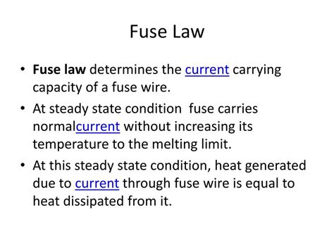 What is the fuse law?