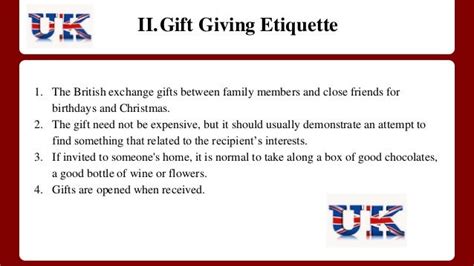 What is the gift etiquette in the UK?