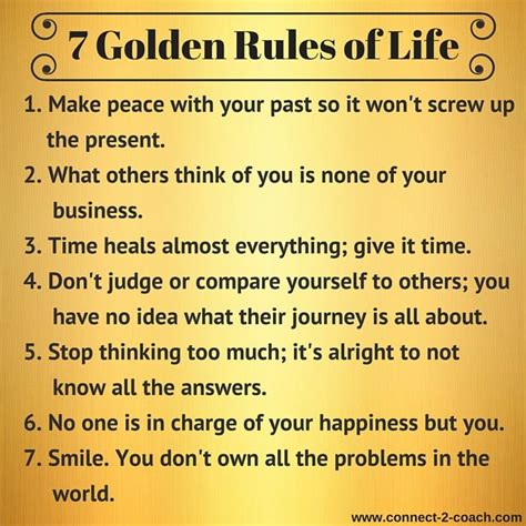 What is the golden rule for a successful life?