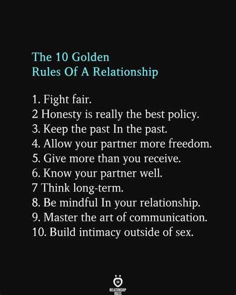 What is the golden rule in relationship?