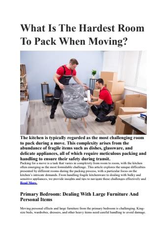 What is the hardest room to pack when moving?