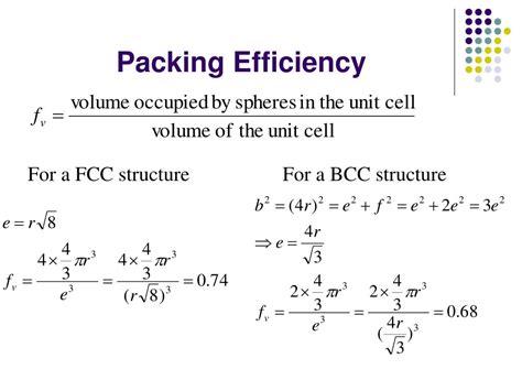 What is the highest packing efficiency?