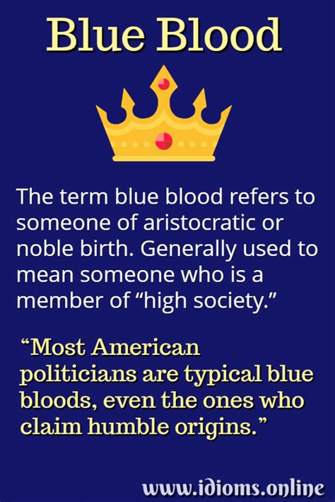 What is the idiom of blue blood?