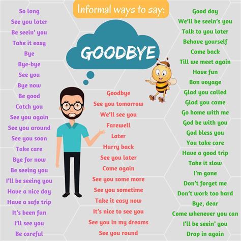 What is the informal word for goodbye?