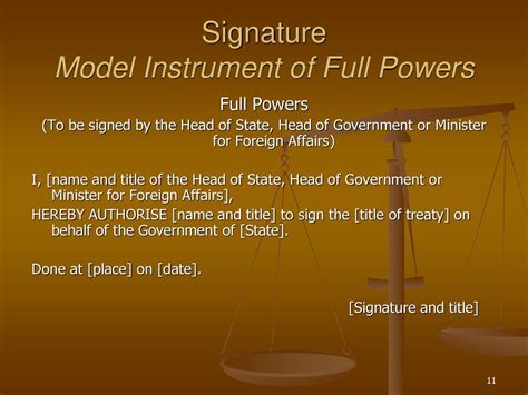 What is the instrument of full powers?