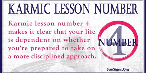 What is the karmic number 4?