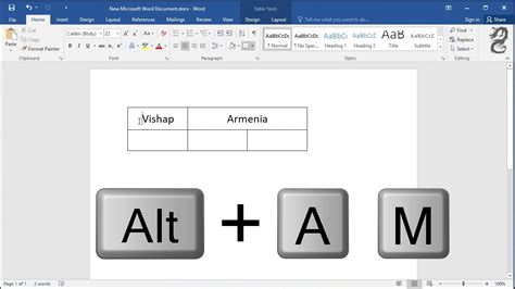 What is the keyboard shortcut key for merge document?