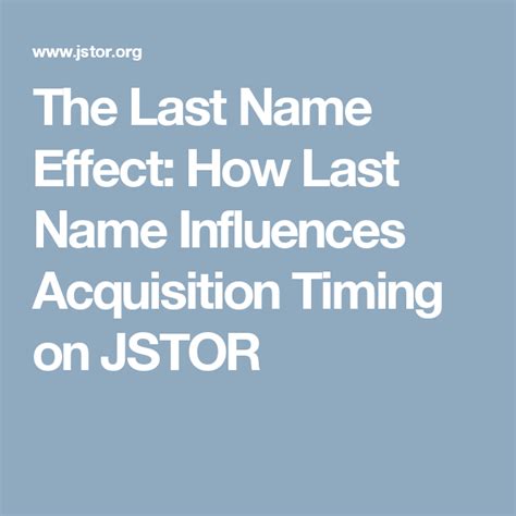 What is the last name effect?