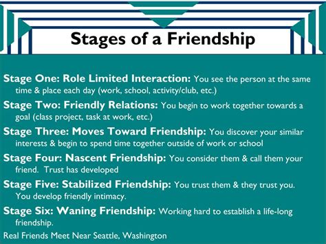 What is the last stage of friendship?