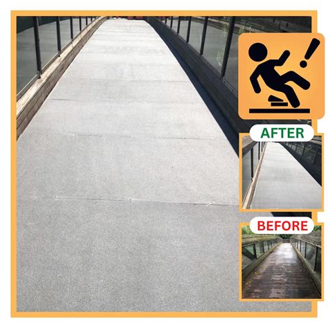 What is the least slippery walkway material?