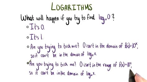 What is the log of 0?