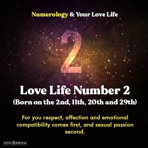 What is the love life number 2?