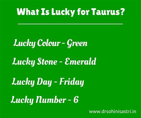 What is the lucky day for Taurus?