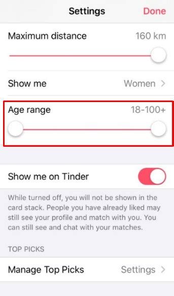 What is the maximum age for Tinder?