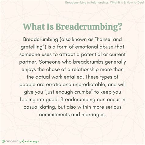 What is the meaning of Breadcrumbing?