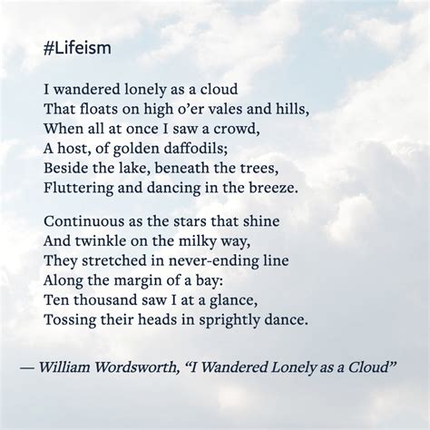 What is the meaning of I wandered lonely as a cloud?