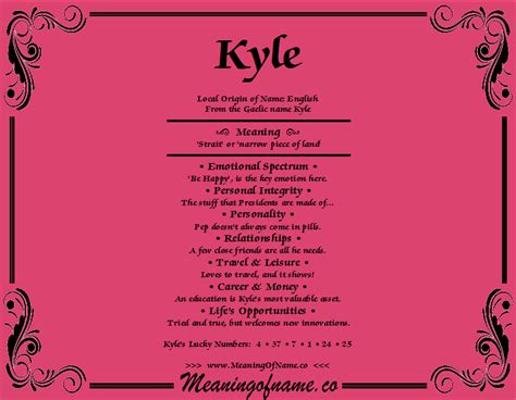 What is the meaning of Kyle?