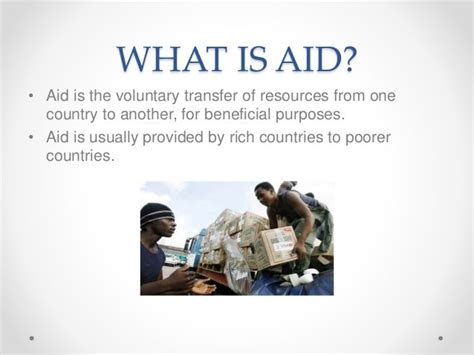 What is the meaning of aid money?