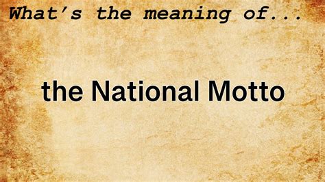 What is the meaning of national moto?