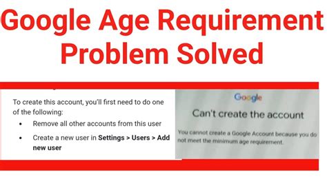 What is the minimum age for Gmail?