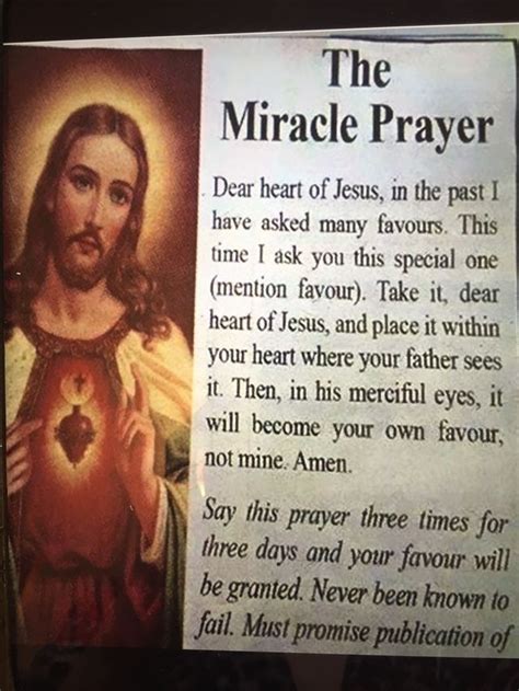 What is the miracle prayer for God?
