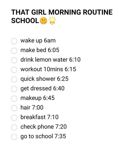 What is the morning routine of that girl?
