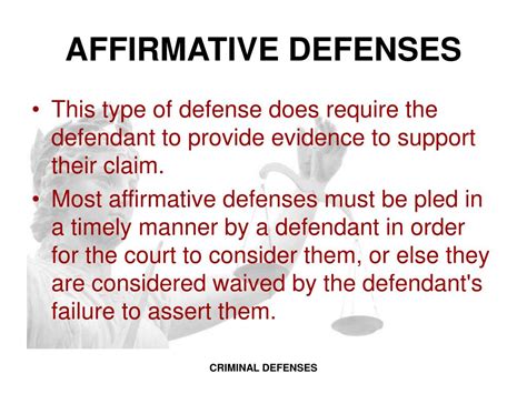 What is the most commonly known affirmative defenses?