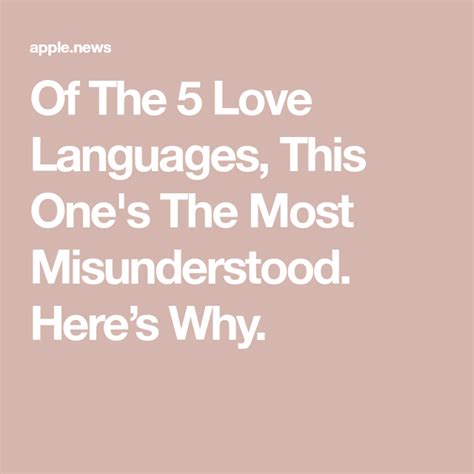 What is the most misunderstood love language?