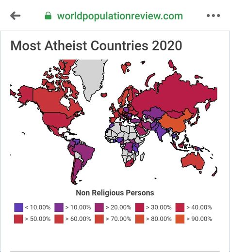 What is the most non religious country?