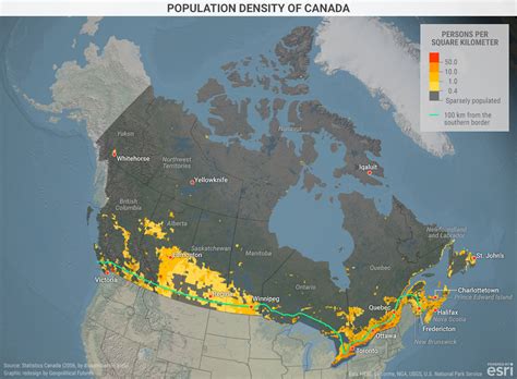 What is the most populated area in Canada?