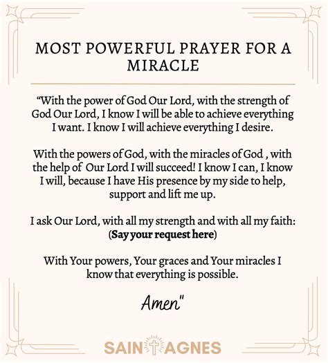What is the most powerful prayer for a miracle?