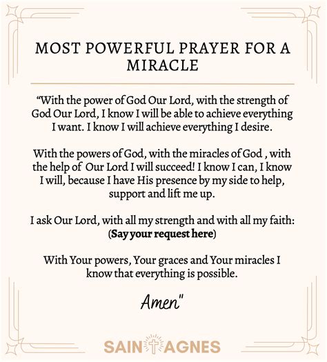 What is the most powerful prayer to say to receive a miracle?