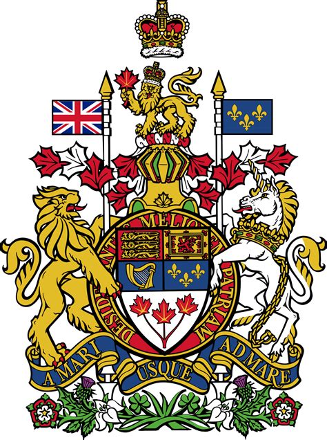What is the motto of the Canadian coat of arms?