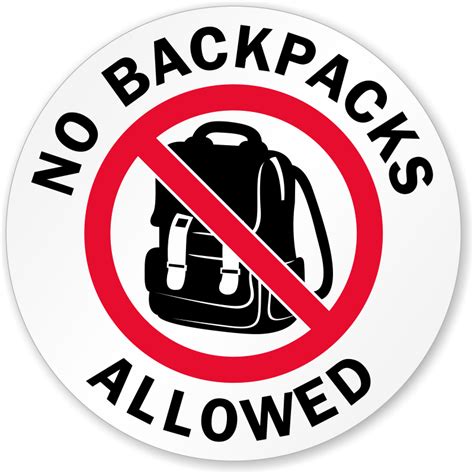 What is the no backpack rule?