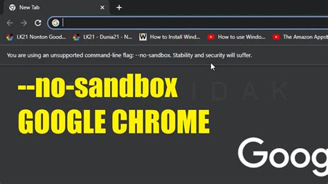 What is the no sandbox command in Chrome?