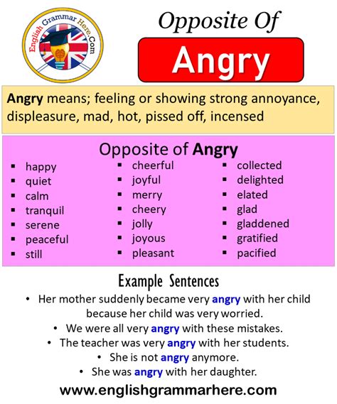 What is the opposite of angry?