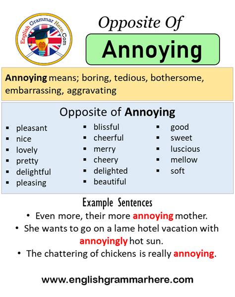 What is the opposite of annoying?