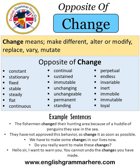 What is the opposite of change?