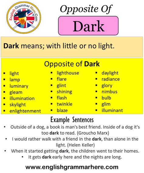 What is the opposite of dark?