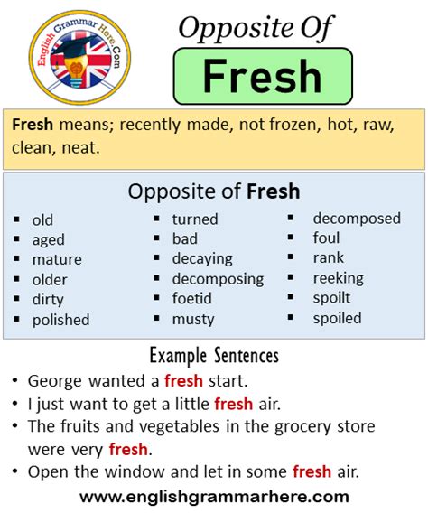 What is the opposite of fresh?