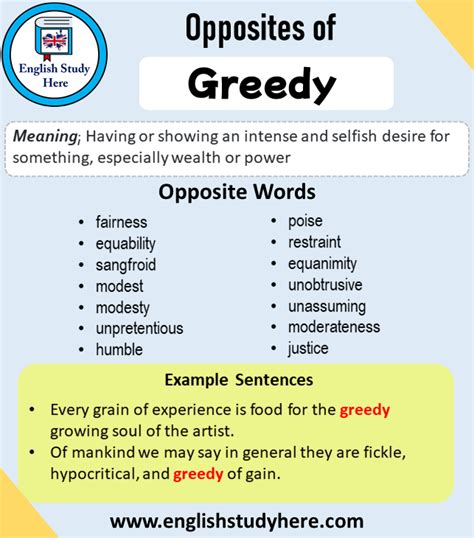 What is the opposite of greedy?