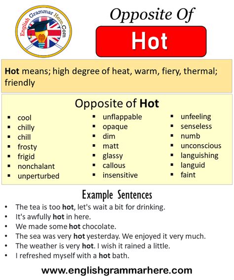 What is the opposite of hot?