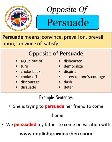 What is the opposite of persuade?