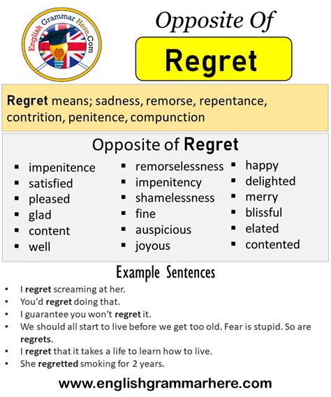 What is the opposite of regret?