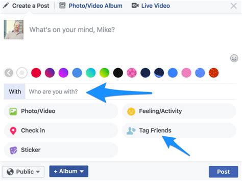 What is the order of the Facebook tag list?