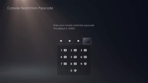 What is the passcode for the PS5 console restrictions?