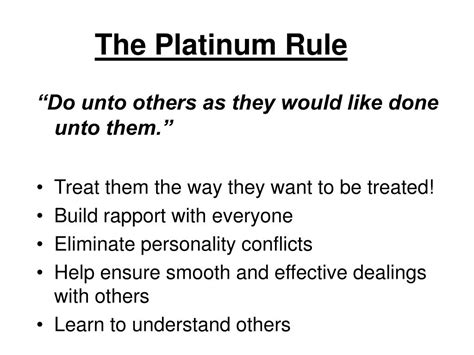 What is the platinum rule theory?