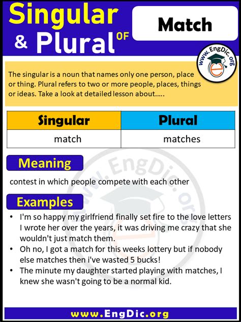 What is the plural of matches?