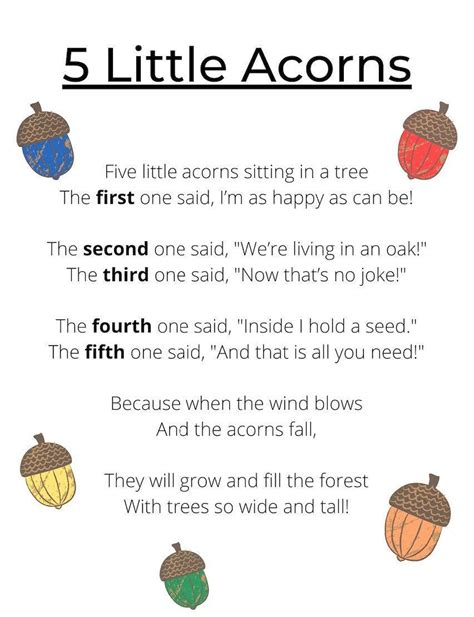 What is the poem about acorns?