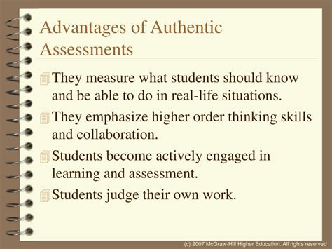 What is the primary advantage of authentic assessment?